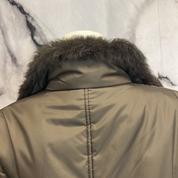 Punt Roma brown quilted jacket with fur trim - Picture 8 of 11